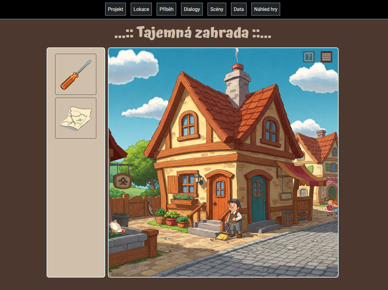 Screenshot Adventure WebForge Engine Editoru